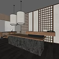 Quiet Homestay Front Desk Famous Hostel Partition Reception Front Office 3d model