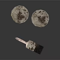 Vintage Rusty Metal Buckets With Weathered Old Paintbrush On White Background