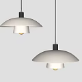 Modern Minimalist Pendant Lights With White Dome Shades And Black Metal Rods