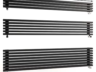 Black Horizontal Radiators With Modern Sleek Design For Home Heating 3d model