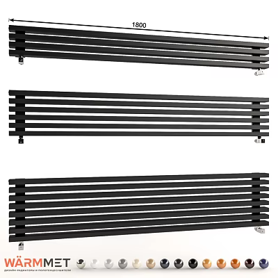 Black Horizontal Radiators With Modern Sleek Design For Home Heating 3d model