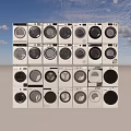 Different Washing Machine Models Arranged In Rows For Display Collection 3d model