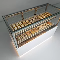 Bakery Display Shelves With Glass Doors And Illuminated Pastry Storage Racks