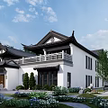 Siheyuan Villa in Soviet Style 3d model