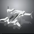 Futuristic White Spacecraft Model With Aerodynamic Design And Multiple Thrusters For Space Exploration