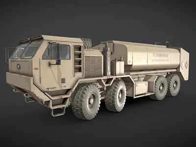 Military Green Heavy Duty Multi Wheeled Tanker Truck For Flammable Cargo 3d model