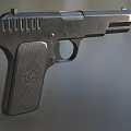 Sleek Tactical Pistol With Metallic Finish Textured Grip And Modern Detailed Structure