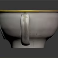 Creative White Cup Shaped Living Item With Yellow Interior And Handle