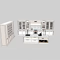 Modern Kitchen Interior With Wall And Base Cabinets And Island Countertop