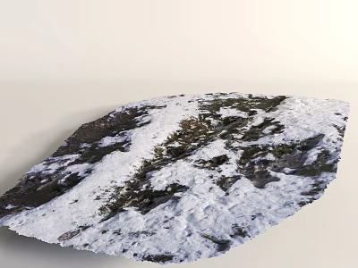 Detailed Snow Covered Micro Terrain With Rocky Surface And Natural Features 3d model