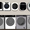 Collection of Modern Washing Machines with Various Designs and Different Styles