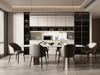 Light Luxury Home Restaurant 3d model
