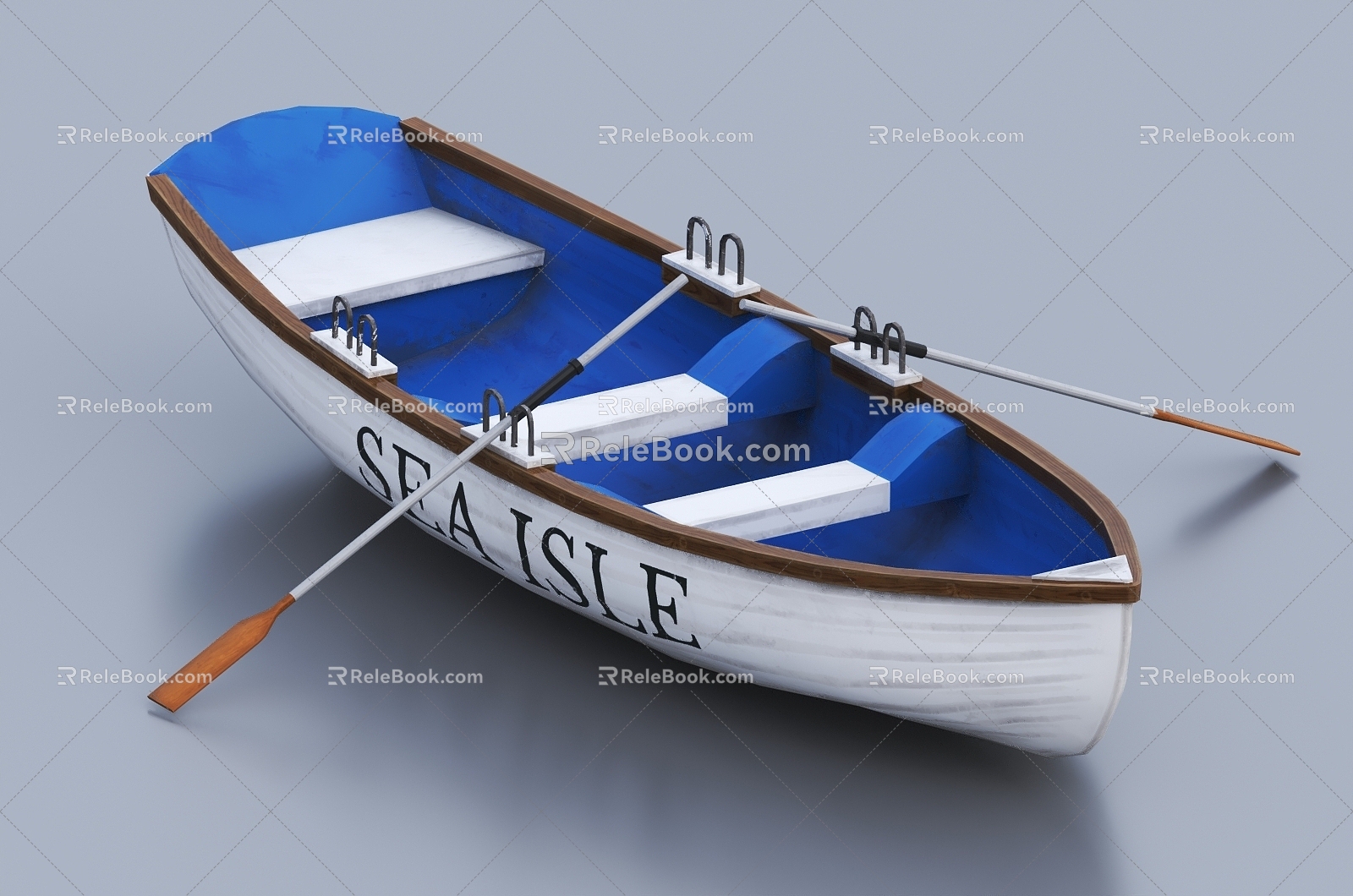 Boat Wooden Boat Rowing Paddle Boat Paddle Kayak Boat 3d model