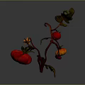 Ripe Red Tomatoes on Green Stem with Fresh Leaves and Juicy Texture