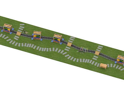 Modern amusement equipment pool graffiti 3d model