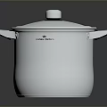 Stainless Steel Kitchen Pot With Lid And Double Handles For Household Cooking