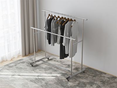 Modern drying rack with wheels drying rack 3d model