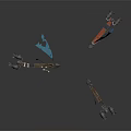 Colorful Sailboat Models With Blue Red Sails And Different Designs On Reflective Water Surface