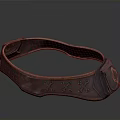 Brown Leather Belt with Stitching Rivets and Round Buckle for Daily Use