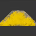 Construction Site Roadblock With Yellow Black Stripes Worn Surface And Metal Bolts