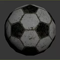 Worn Vintage Football Sports Equipment With Black And White Textured Surface
