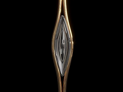 Modern Wall Lamp With Elegant Metal Curved Frame And Transparent Glass Shade 3d model