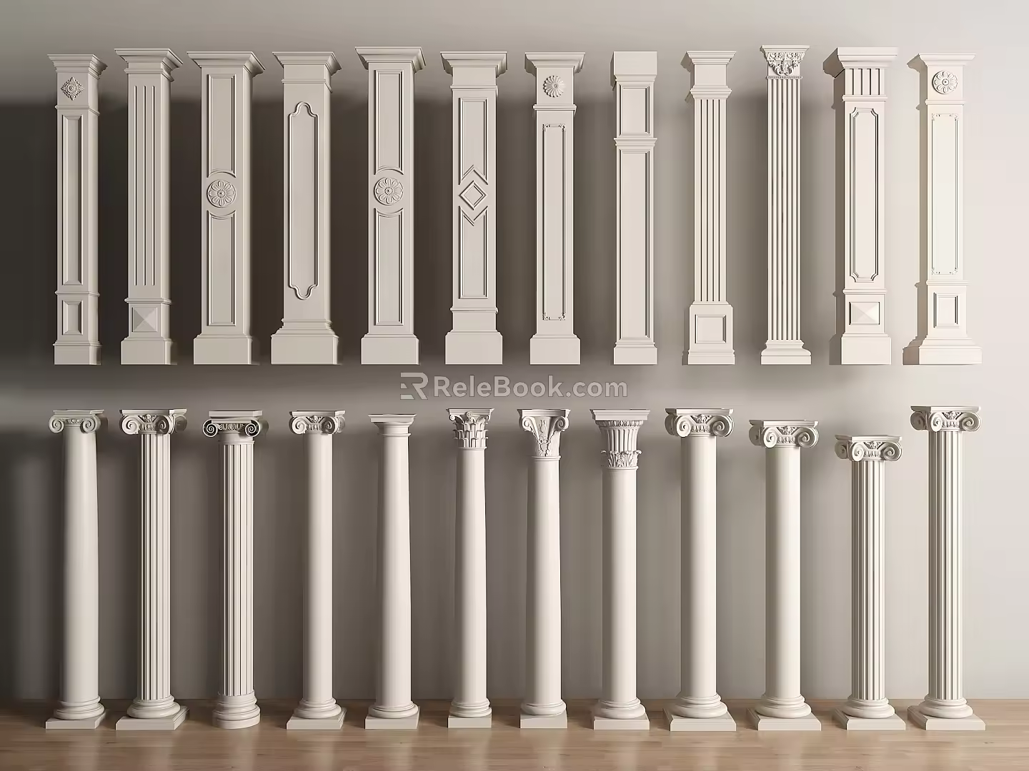 Columns Roman Column Square Column Head 3d model