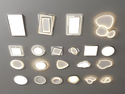Variety Of Shaped Ceiling Lights For Home 3d model