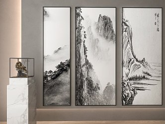 New Chinese Landscape Painting Decorative Painting 3d model