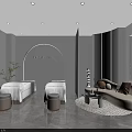 Bright Minimalist All White Beauty Salon Interior Design With Comfortable Reception Leisure And Treatment Spaces