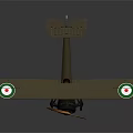 Vintage Biplane Model With Wooden Propeller Roundel Markings And Display Base