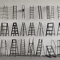 Various Types of Hardware Tools Including Different Ladders for Home and Industrial Use