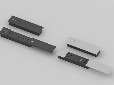 Modern Modular Socket Hardware Tools With Black And Silver Finishes 3d model