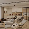 Cozy Bedroom Interior With Two Beds Decorative Paintings And Study Desk Chair