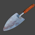 Hardware Tool Trowel With Wooden Handle And Stained Metal Blade For Construction 3d model