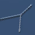 Silver Chain Crossed On Dark Blue Background With Link Structure And Small Loop 3d model