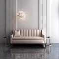 Modern double sofa lighting combination 3d model