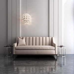 Modern double sofa lighting combination 3d model