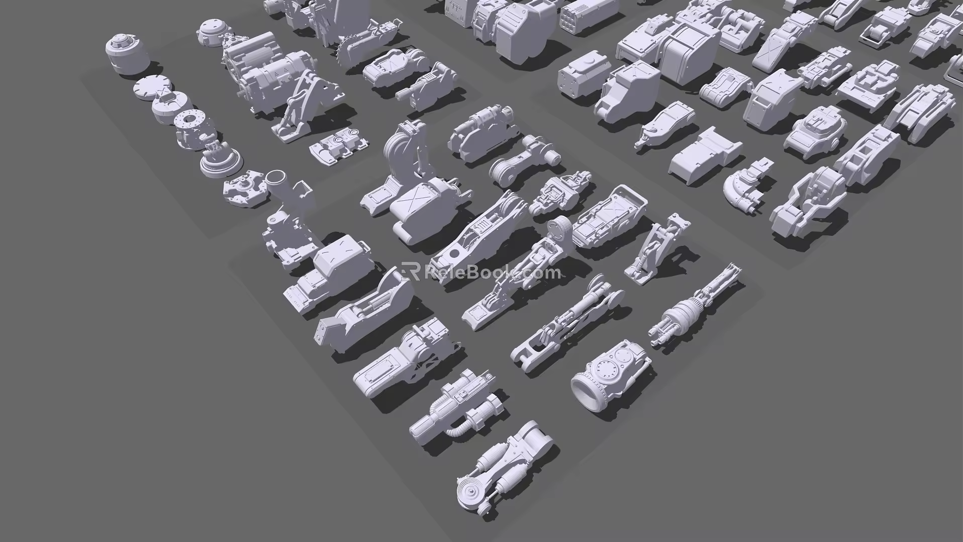 modern mechanical parts mechanical parts machine 3d model