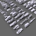 modern mechanical parts mechanical parts machine 3d model