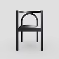 Black Wooden Modern Leisure Chair With Curved Armrest And Sleek Lines