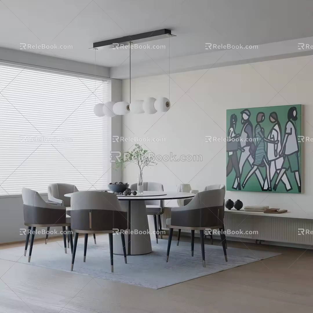 Modern table combination 3d model