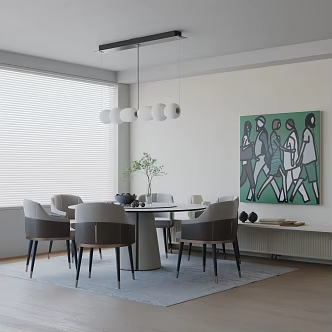 Modern table combination 3d model
