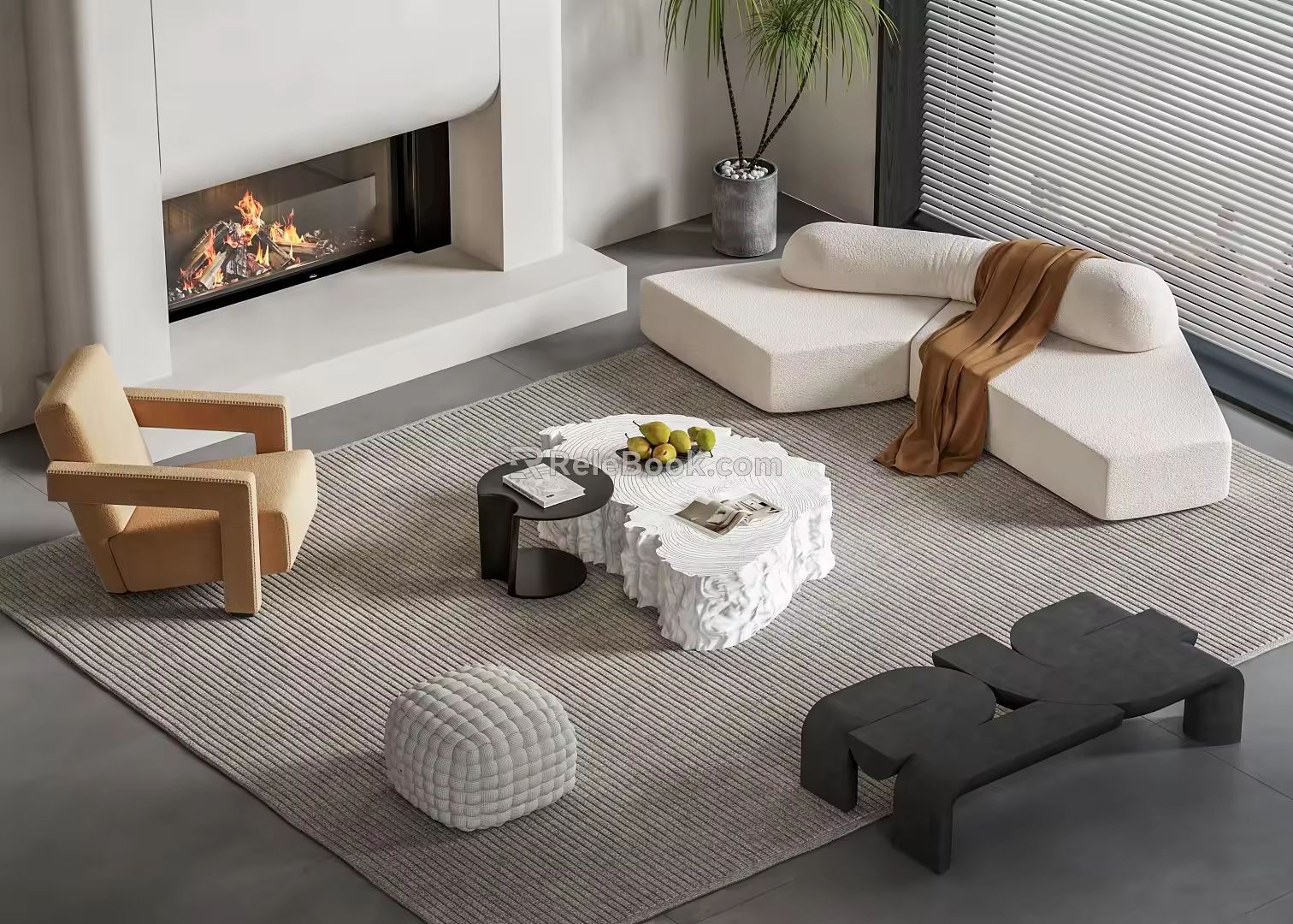 edra sofa coffee table combination 3d model