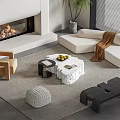 edra sofa coffee table combination 3d model