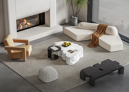 edra sofa coffee table combination 3d model