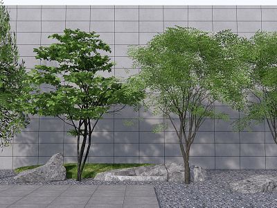 Modern Tree Landscape Tree Pine Tree Arbor Stone Landscape Stone model