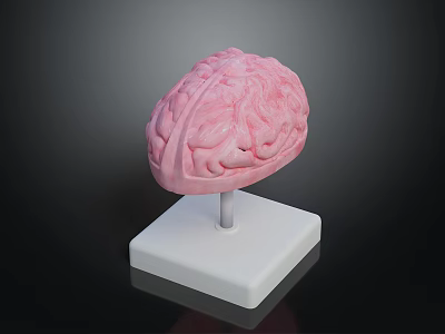 Detailed Human Brain Anatomical Model As Educational Medical Device With Display Stand 3d model