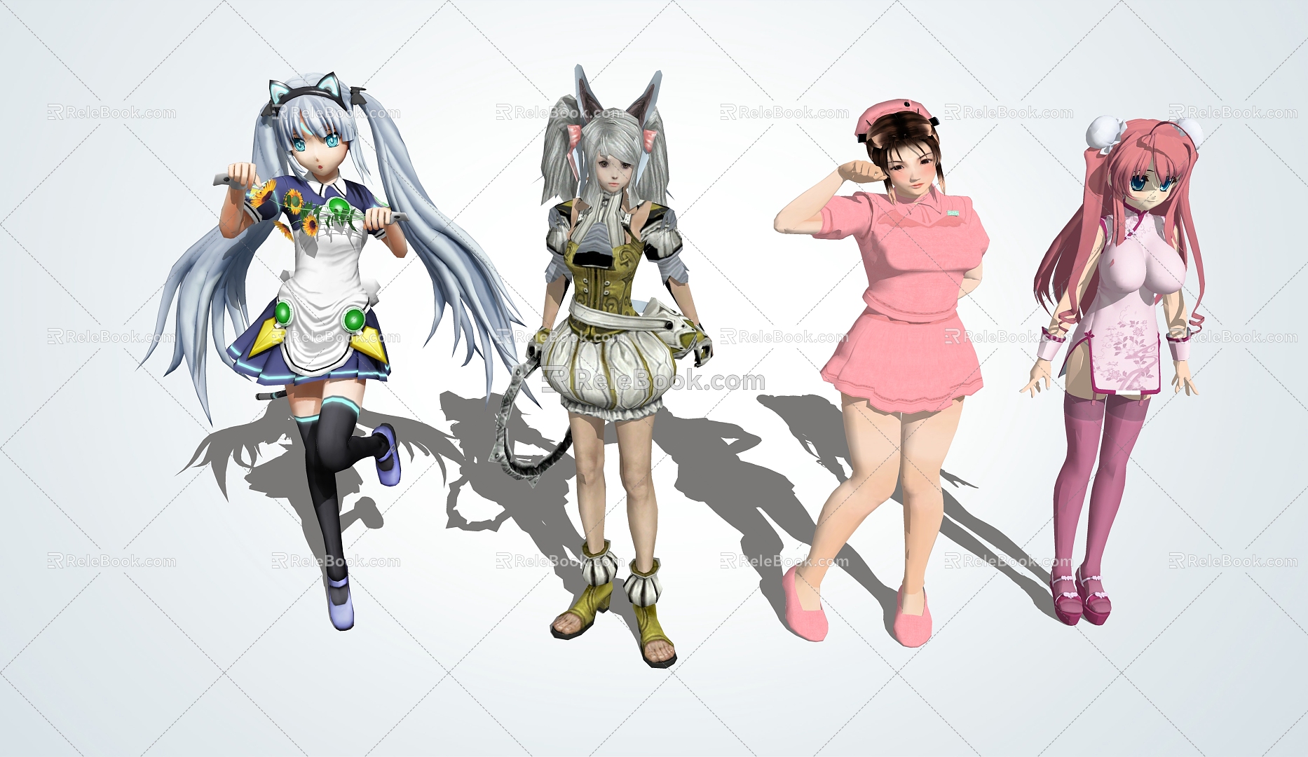 Modern Game Character Anime Girl 3d model