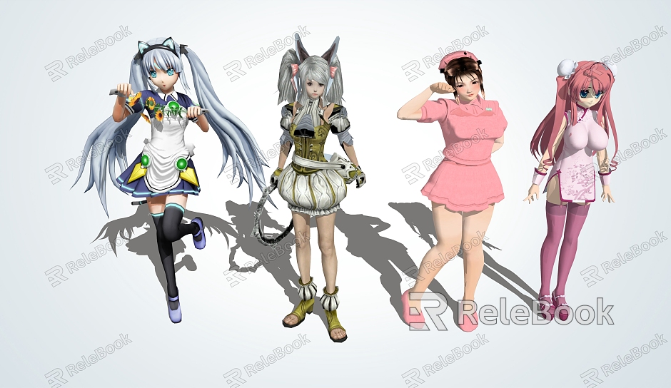 Modern Game Character Anime Girl model